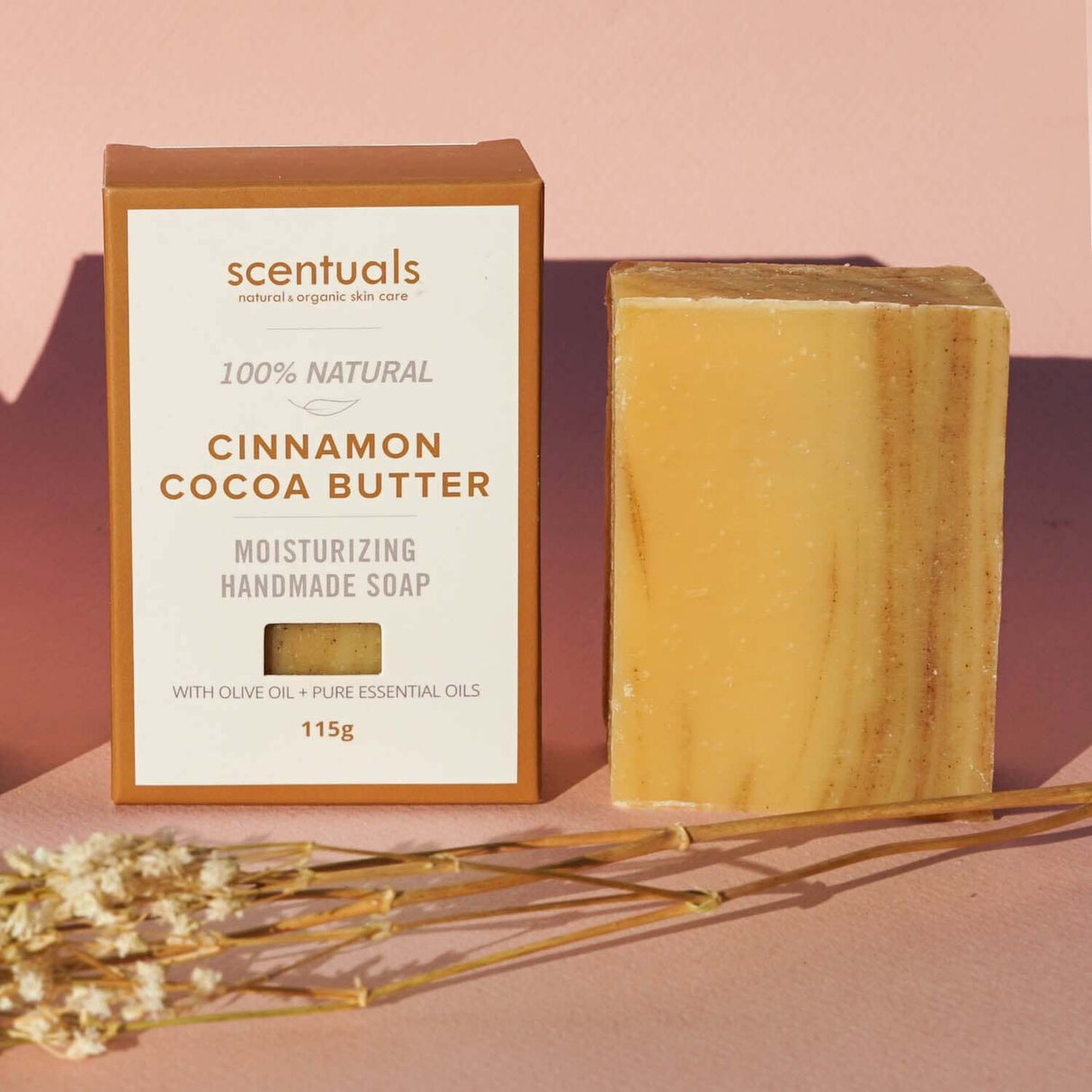 Cinnamon & Cocoa Butter Bar Soap - Scentuals Natural & Organic Skin Care